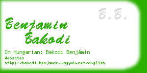 benjamin bakodi business card